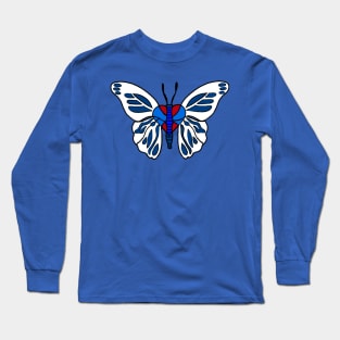 Butterfly Blue and white Long Sleeve T-Shirt